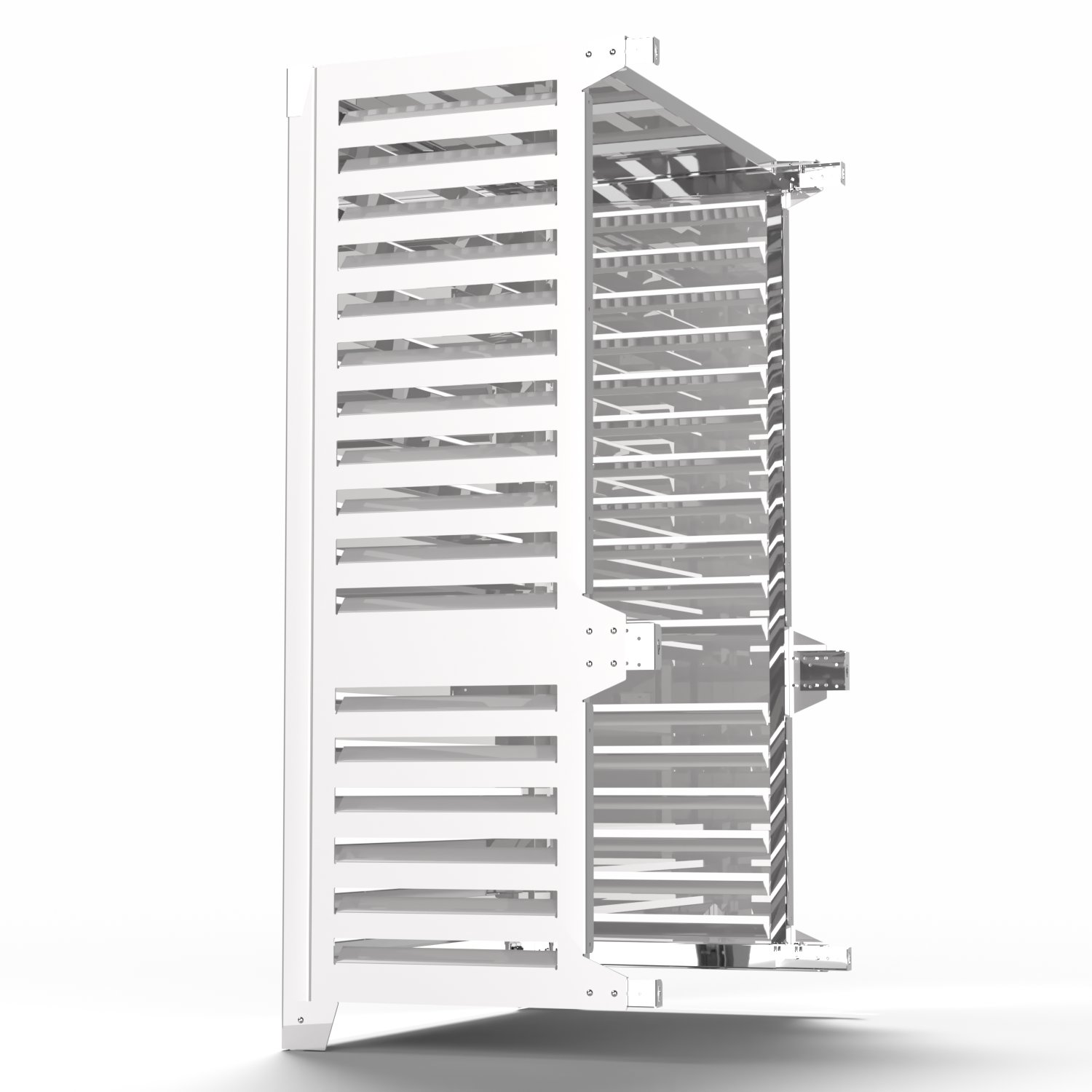 VL bianco a parete – vista posteriore funzionale e struttura sollevata da terra.sistema compatibile con Argo Clima AIM11EMX per massima efficienza.