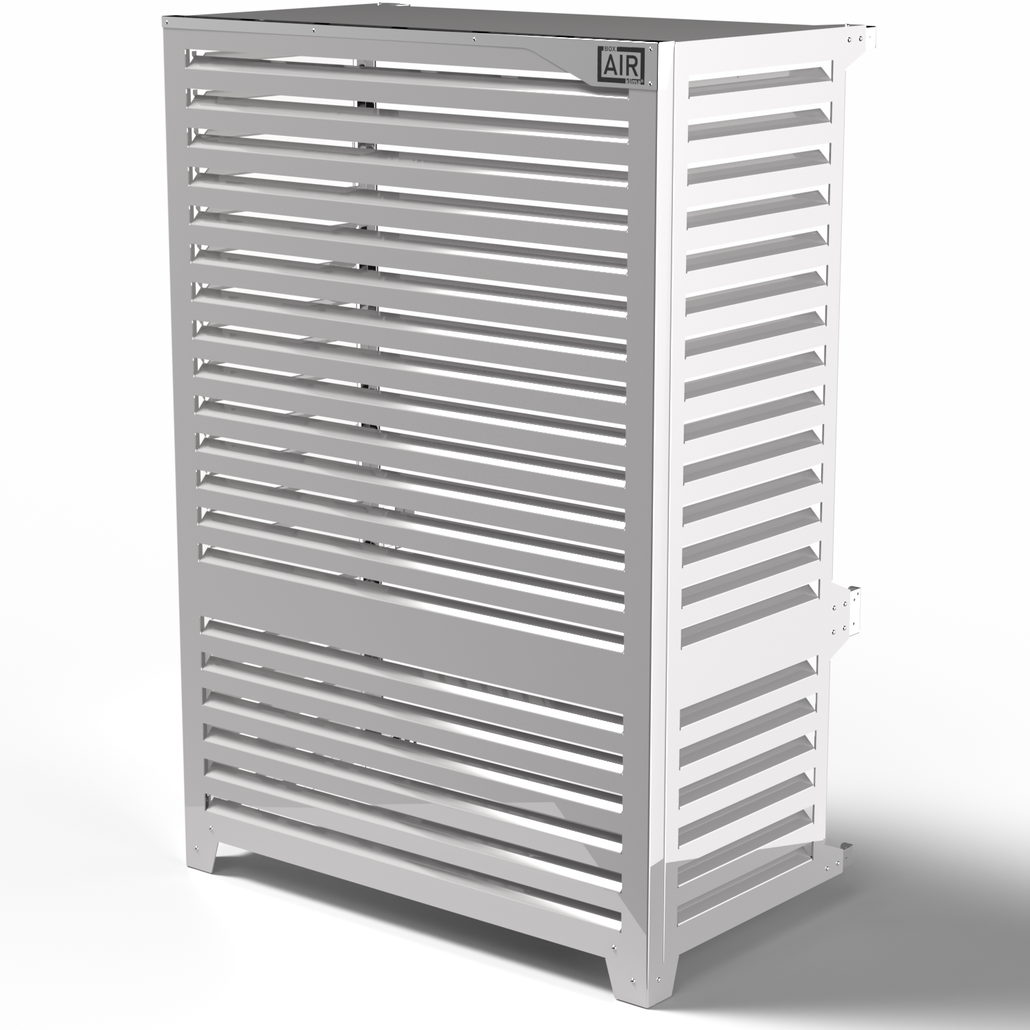 Cache pompe à chaleur VXL blanc – modèle mural posé au sol, grand format, style sobre. fonctionnalités avancées dans Argo Clima AEI1G65.