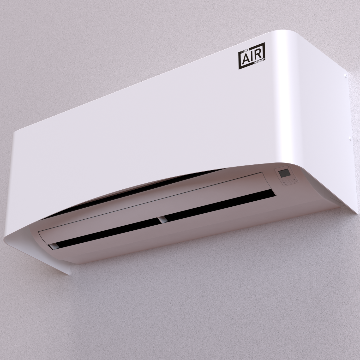Copertura split interno per arredo elegante – Clio bianco vista frontale su parete bianca. Compatibile con l’unità interna split aria condizionata Bosch C6000AW 11 OR-S.