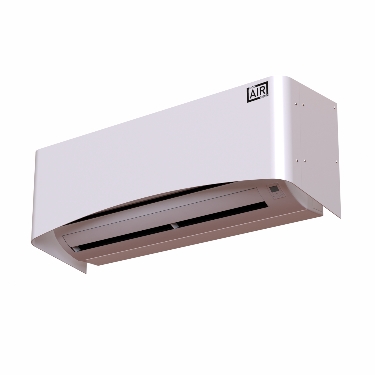 Clio – Elegante weiße Abdeckung für Split-Klimagerät zur stilvollen Integration in moderne Innenräume, Frontansicht auf neutralem Hintergrund. Kompatibel mit dem Split-Klimagerät Innenmodul Fujitsu AOYG30LAT4.