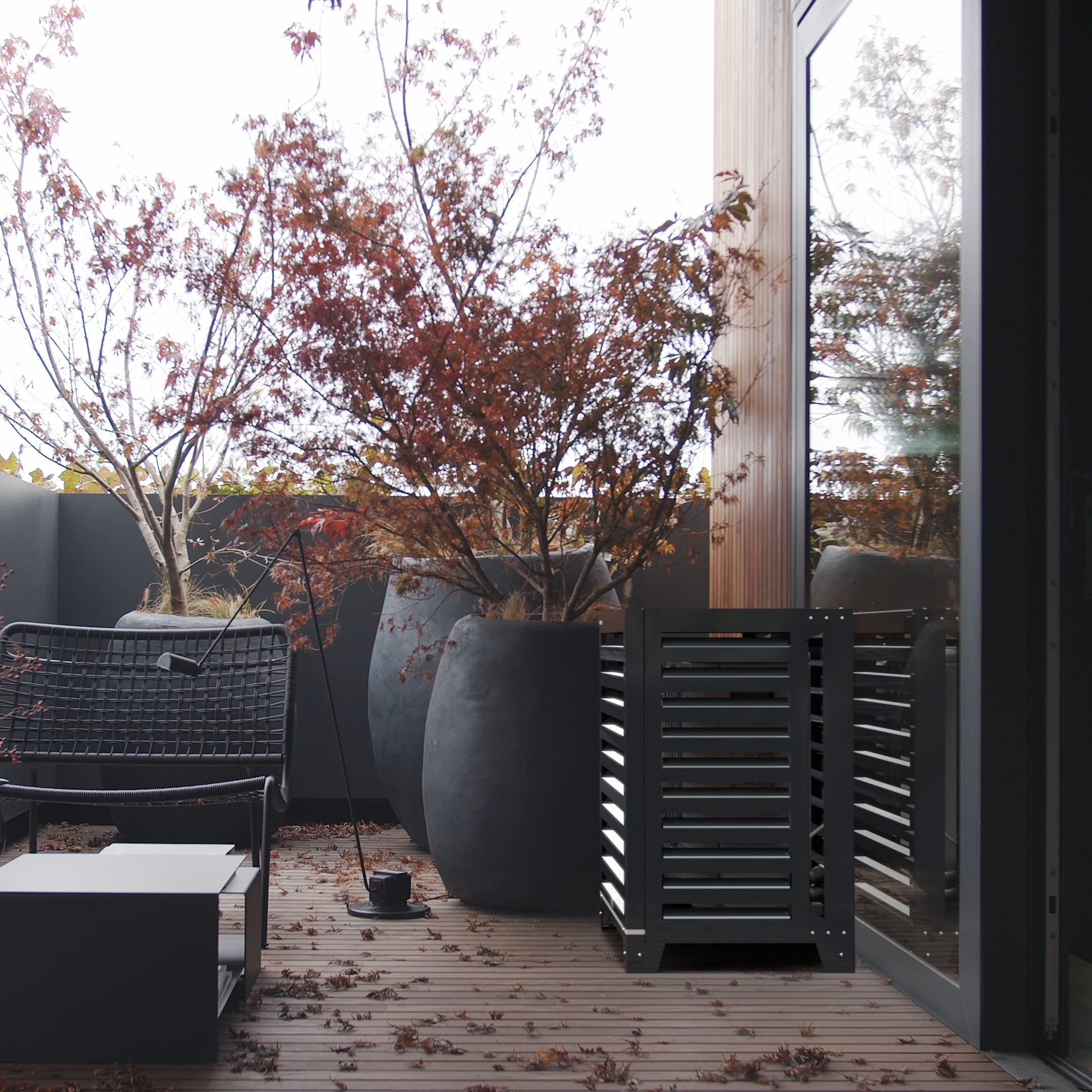 Installazione completa del kit per installazione a terra indipendente in terrazza su copertura Blade Box Air Klima