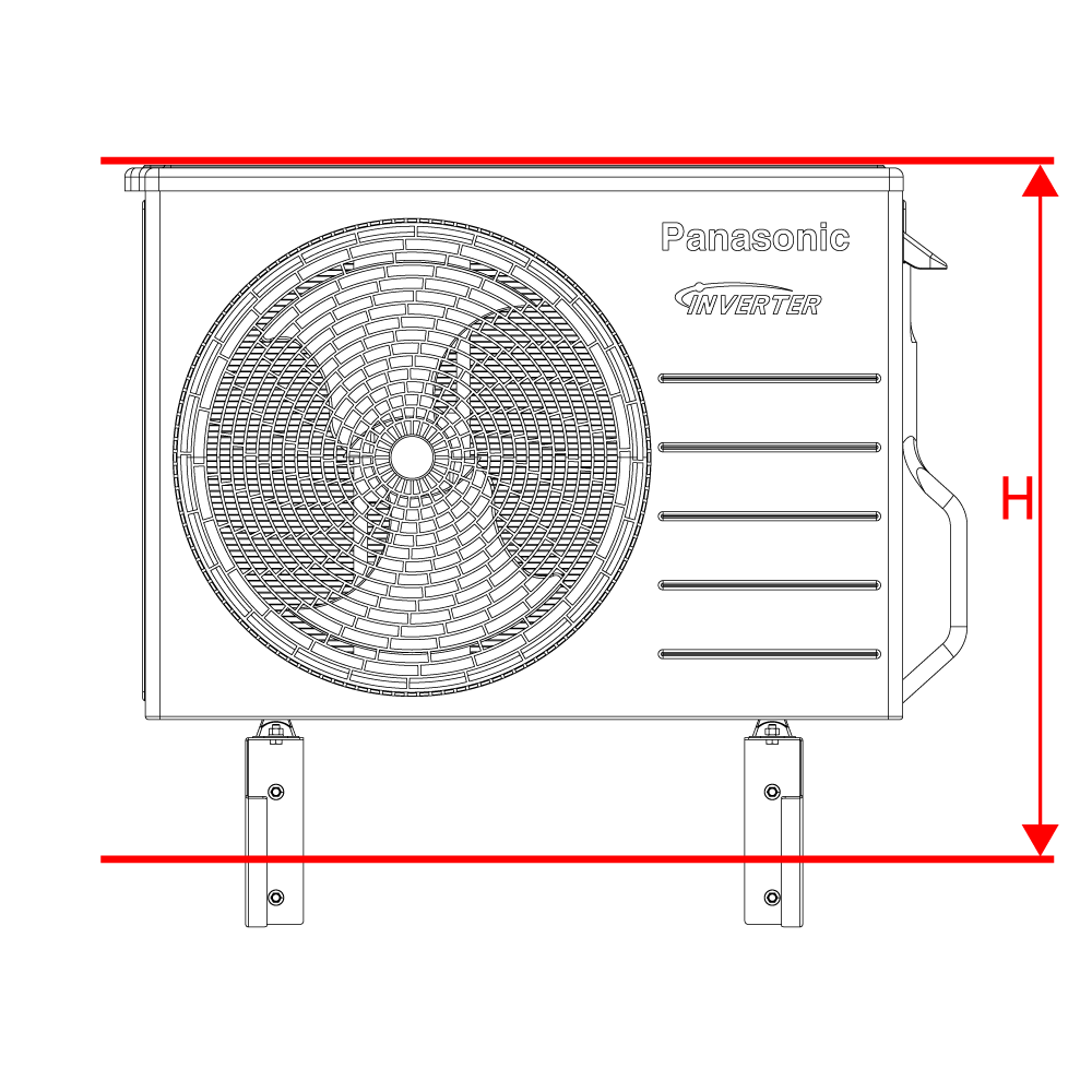 Dimensions pour cache mural Atlantic Extensa+ A.I., protège contre les intempéries et respecte l'esthétique extérieure.