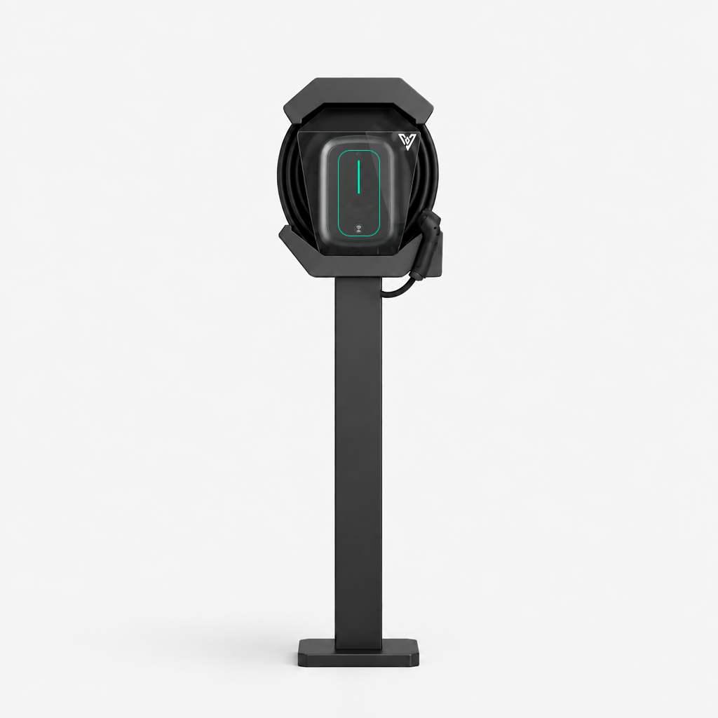 Crystal Shell Station 360 – Piantana wallbox con protezione e avvolgicavo