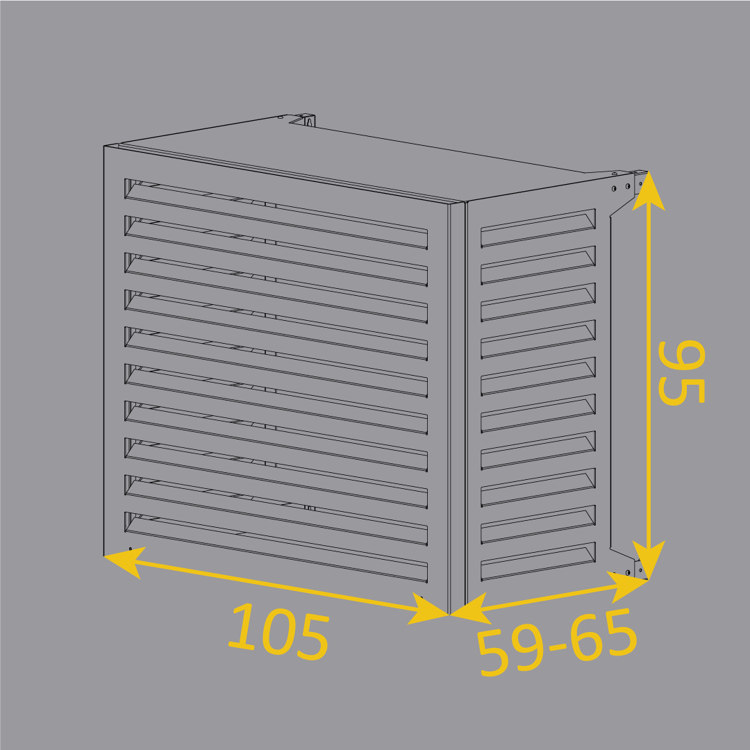 External dimensions – Provence AC cover size L for large outdoor units with romantic design
