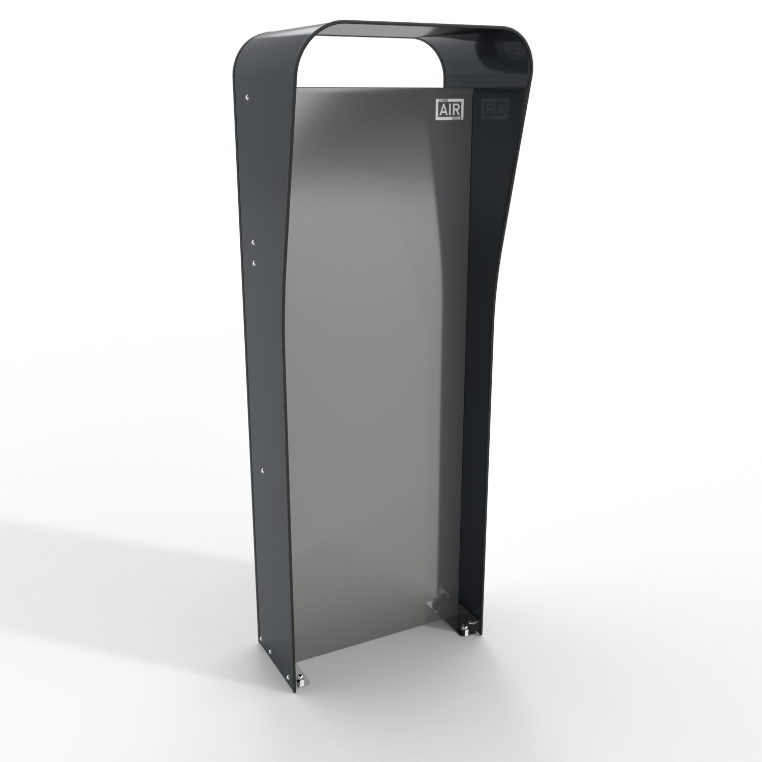 Colonne murale autoportante – version anthracite vue technique, fond neutre, idéale pour installation de borne de recharge dans un espace extérieur moderne. Compatible avec la borne de recharge murale BG Sync EV.