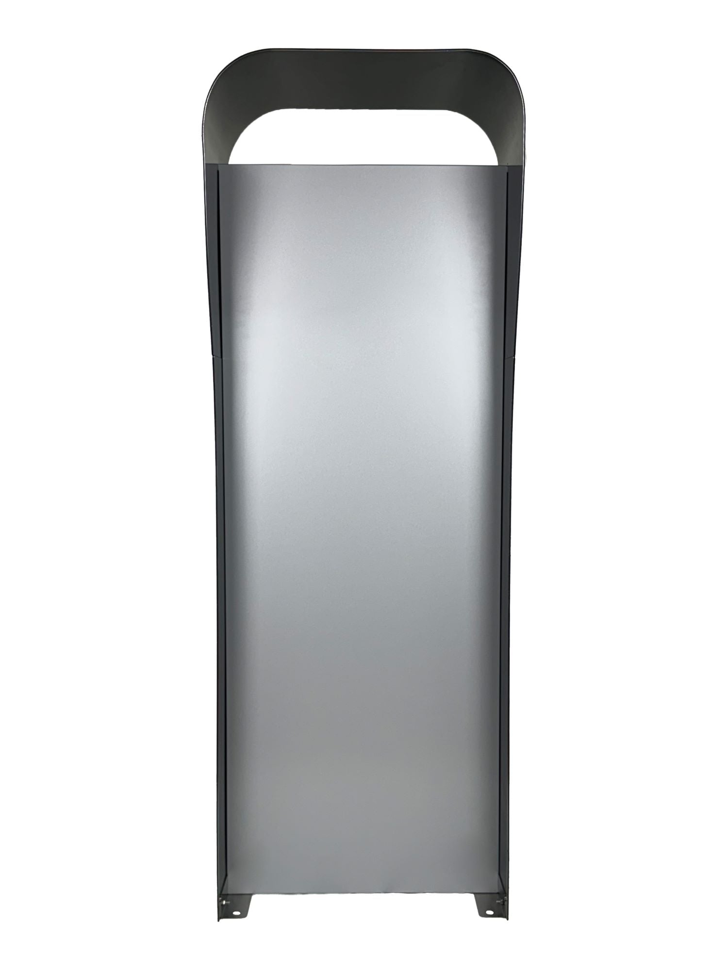 Vista frontale dello Stand – design geometrico essenziale, ideale per installazioni outdoor con stile e ordine. Compatibile con la wallbox per ricarica Ohme Classic.