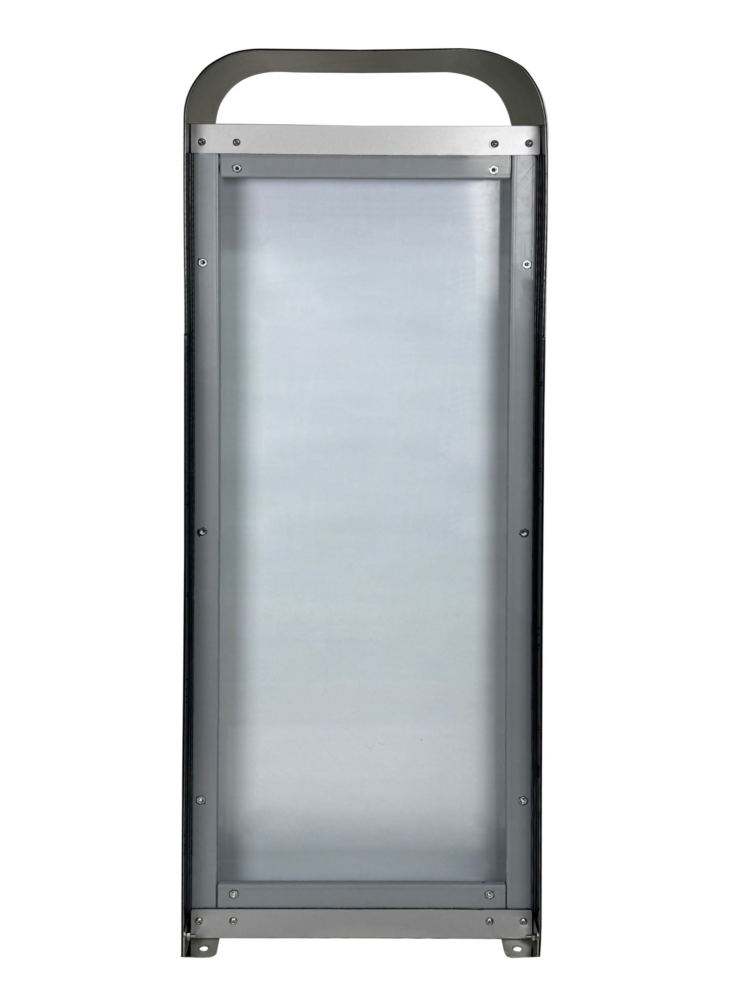 Vue intérieure arrière de la colonne – compartiment technique intégré avec accès facile aux connexions et sécurité renforcée. Compatible avec la borne de recharge murale EVBox Iqon.
