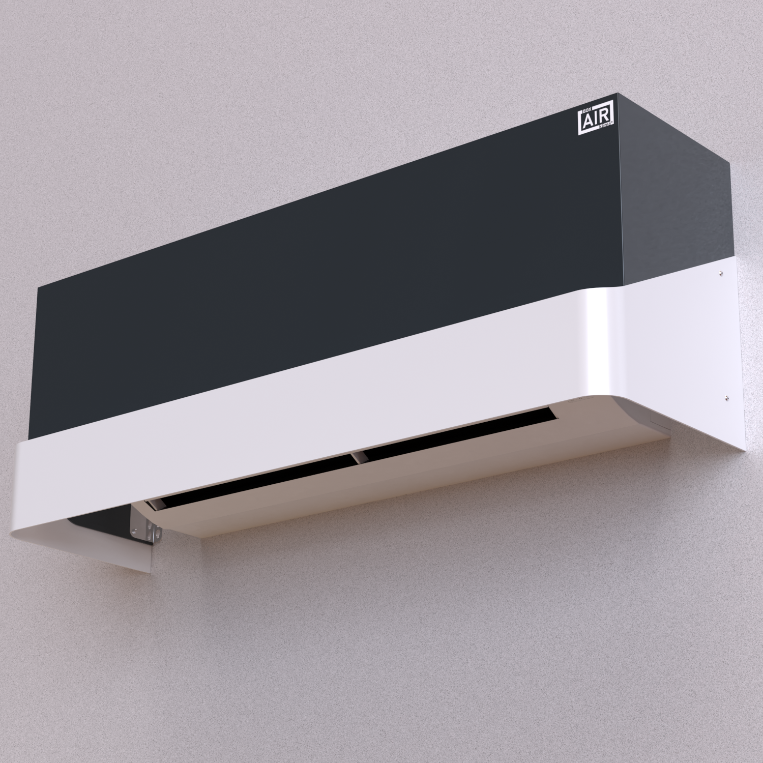 Copertura per split interno di design – Tersicore installata a parete, stile pulito e contemporaneo. Compatibile con l’unità interna split aria condizionata Daikin ERLA-DV 11DV.