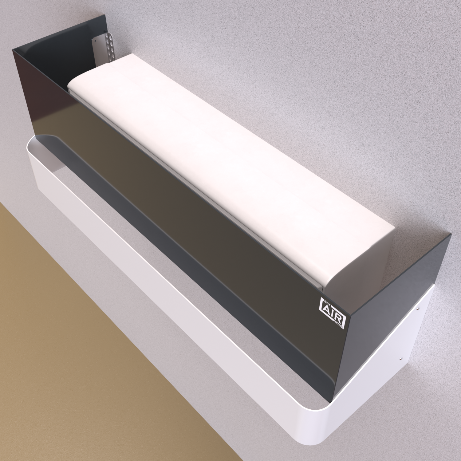 Vista dall’alto – design minimale Tersicore, linee pulite e armonia negli interni. Compatibile con l’unità interna split aria condizionata Argo Clima AEI1G110.
