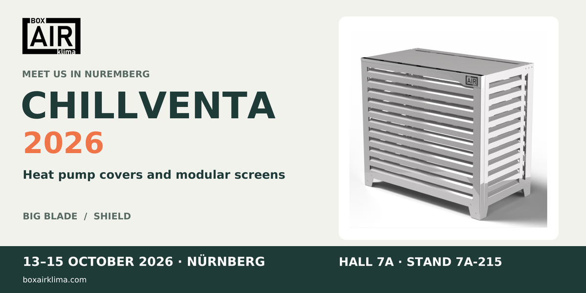 Box Air Klima a Chillventa 2026: 13–15 ottobre, Norimberga. Padiglione 7A, stand 7A-215.