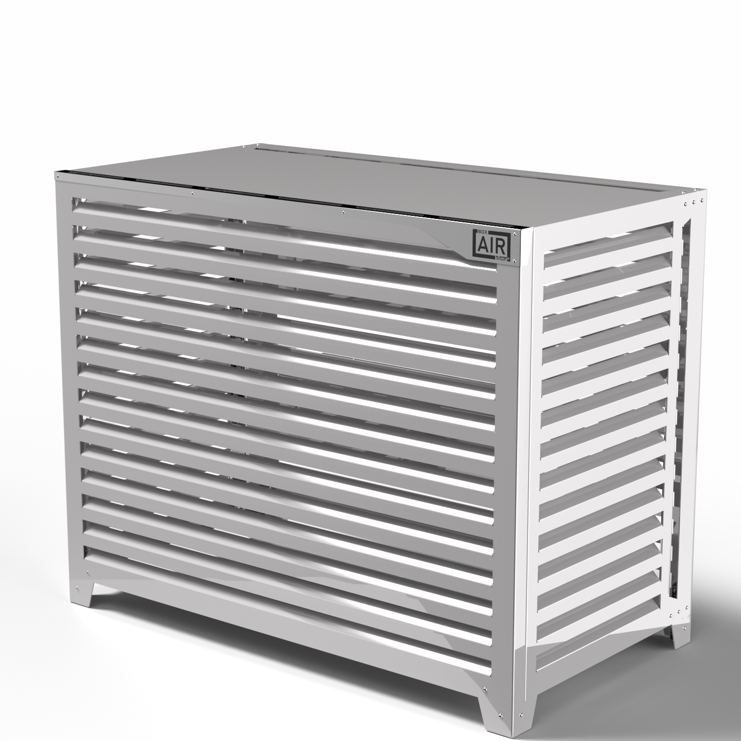 Copertura per pompa di calore elegante e protettiva – modello Big Blade 3XL bianco vista frontale. tecnologia avanzata in Argo Clima AIM08EMX.