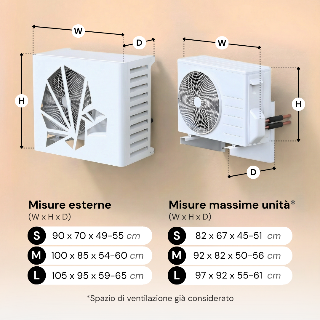 Box Air Klima Bird white cover for outdoor air conditioner and heat pump units, designed to protect from weather while maintaining correct ventilation.