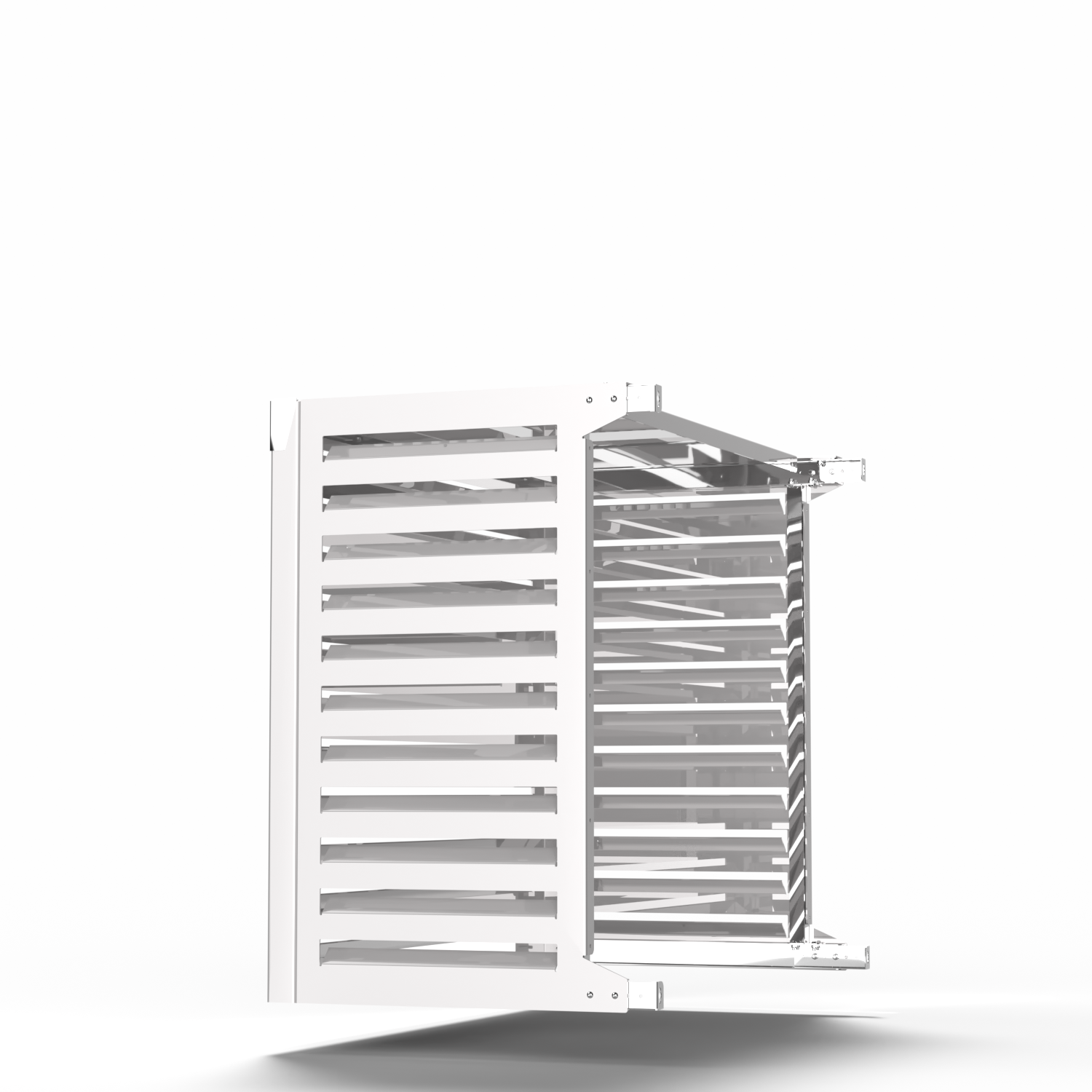 Side and back view – optimized for airflow and easy service access, Big Blade XL white wall-mount unit. Daikin ERLA-DV 14DV integrated with advanced systems.