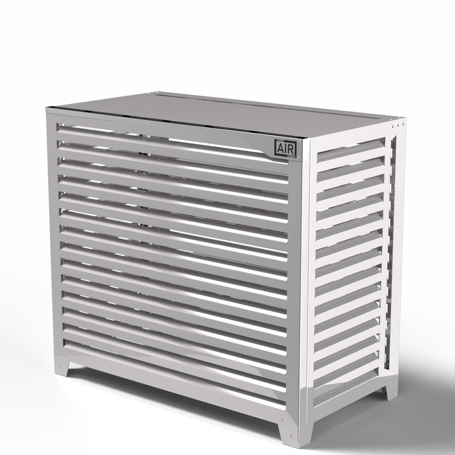 Copertura per pompa di calore elegante e protettiva – modello Big Blade XXL bianco vista frontale. alta efficienza garantita da Argo Clima AIM06EMX.