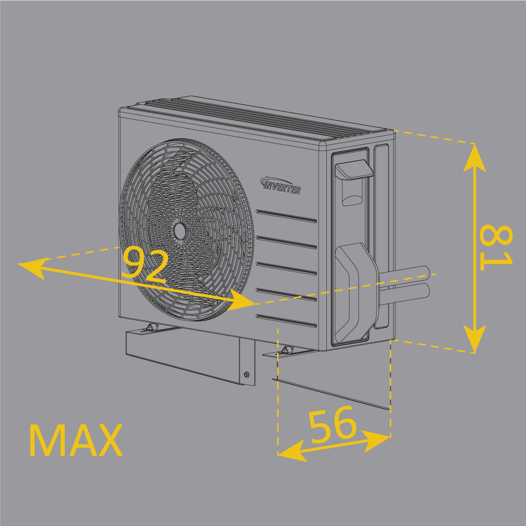 Gabarit intérieur taille M – cache clim Bird pour unités extérieures décoratives
