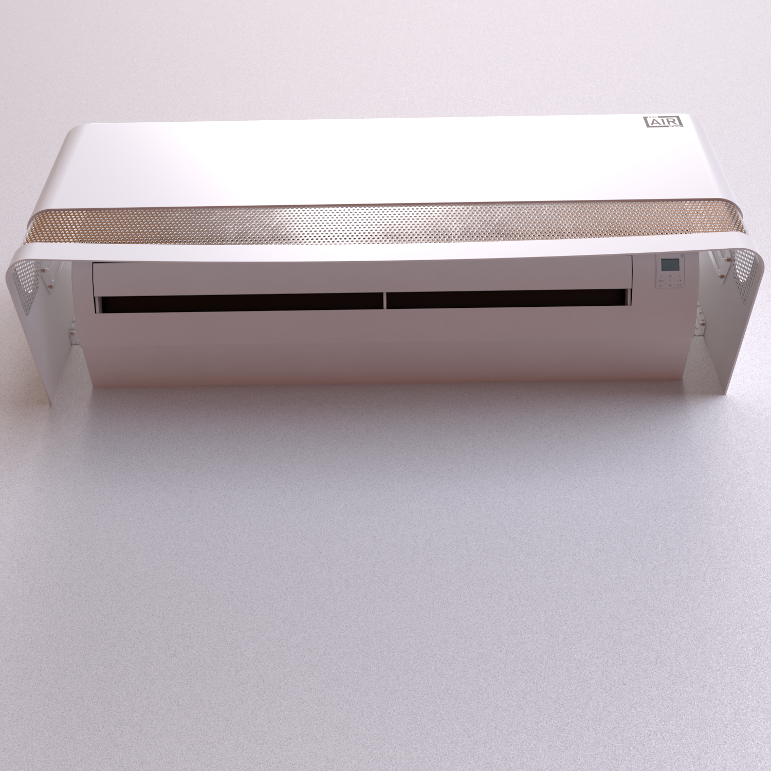 Vista dal basso – Talia bianco discreto, installazione semplice e design integrato. Compatibile con l’unità interna split aria condizionata Argo Clima AEI1G140.