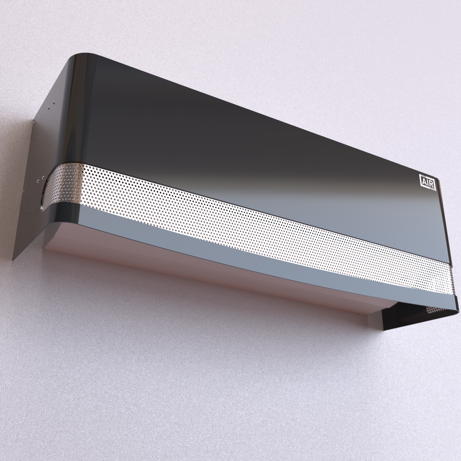 Side-bottom view – Talia anthracite, clean lines and easy-to-clean design for interiors. Compatible with Panasonic CU-TZ35ZKE indoor split air conditioning unit.